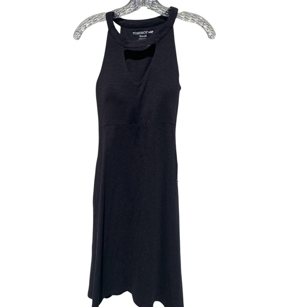 Toad&Co Elegant Black Midi Dress Size Small NWT